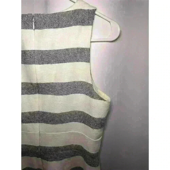 J. Crew Women's Gray Striped Sleeveless Sheath Midi Dress Size 4 - Picture 8 of 12
